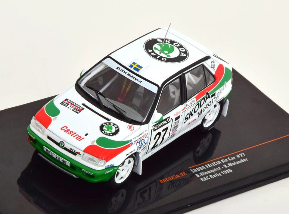 SKODA FELICIA Kit Car #27 RAC RALLY 1996 BLOMQUIST MELANDER IXO RAC423A.22 1 43