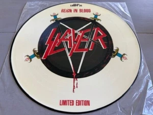 SLAYER - REIGN IN BLOOD ORG LIM. 1.PRESS PICTURE DISC (UK) 1988 DEATH,SADUS - Picture 1 of 5