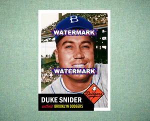 Carta artistica baseball personalizzata stile Duke Snider Brooklyn Dodgers 1953 - Foto 1 di 2