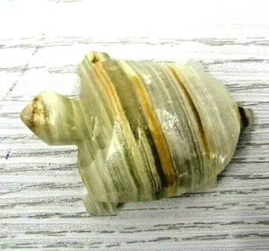 Hand Carved Natural Stone Turtle Figurine Pocket Amulet 2.5" Paperweight  - Picture 1 of 5