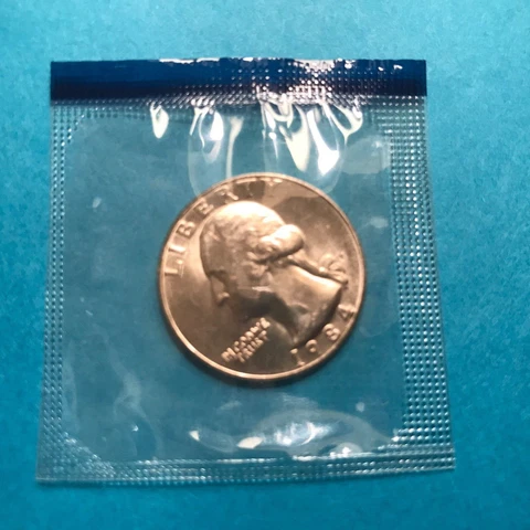 1984 P Washington Quarter Philly  Unc  Mint Cello   FREE SHIP Cover