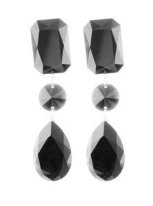 💖🌟Jim Ball CE754 Swarovski Jet Pendientes colgantes🌟💖 - Imagen 1 de 1