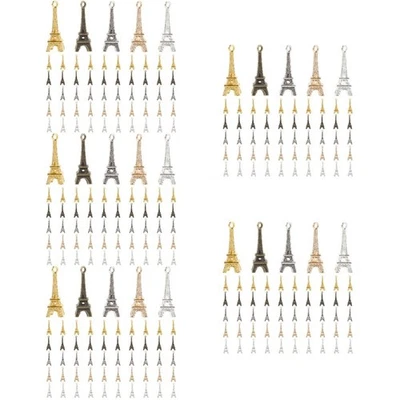  5 Pack Mini-Eiffelturm-Anhänger Charms Schlüsselanhängerring Schlüsselring - Bild 1 von 4