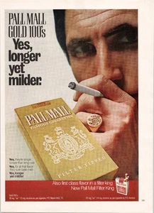 Pall Mall Gold años 100 vintage 1971 anuncio impreso cigarrillos filtro punta - Imagen 1 de 1