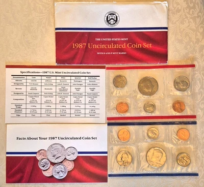1987 P and D Annual United States Mint Uncirculated 10 Coin Set in OGP - Image 1 of 4