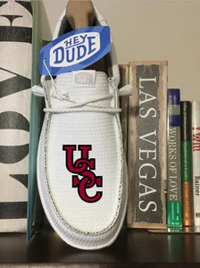 Zapatos informales deportivos de malla South Carolina Gamecocks para hombre 12 blancos Hey Dudes Wally - Imagen 1 de 7