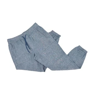 Pantalones de chándal Athleta Cabo de lino para mujer talla 10 cambray cordón cónico azul - Imagen 1 de 9