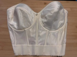 Vintage Dominique Intimate Apparel Trägerloses Bustier Korsett Top Weiß 34DD - Bild 1 von 7