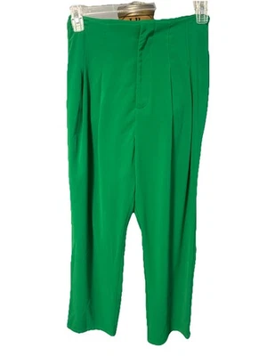 Pantalones plisados Flying Tomate verde pierna ancha talla pequeña Foto 1 de 4
