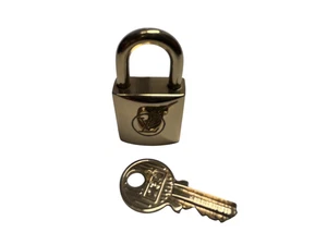 LOUIS VUITTON Vorhängeschloss Schloss & Schlüssel Messing Gold echt Nummer zufällig gebraucht poliert - Bild 1 von 8