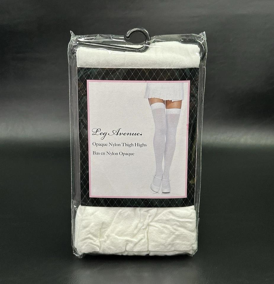 Meias altas coxa branca opaca tamanho único fantasia de Halloween cosplay dança rave - Imagem 1 de 4
