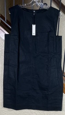 NWT Banana Republic Black Lined Hemp/Cotton Shift Dress Women’s M - Image 1 of 4