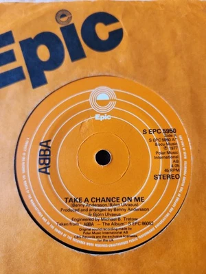 ABBA "Take A Chance On Me" 1977 EPIC UK 7" 45rpm - Image 1 of 2
