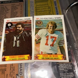 1980 Stop 'n Go NFL 3-D Football Stars - Franco Harris #7 & Steve Deberg 39 - Foto 1 di 1