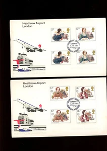 1980 berühmte Personen Dachrinnenpaar Set Flughafen Heathrow London Hounslow offiziell FDC - Bild 1 von 1
