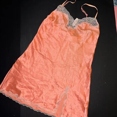 Victoria's Secret M slip BABYDOLL ORANGE GOLD lace sequined DREAM ANGELS RARE!!! - Image 1 of 4