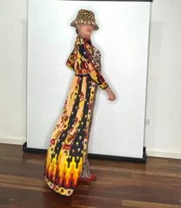 Psychedelic Early 1970s Maxi Dress or Duster Coat PAGANNE Designer - Bild 1 von 22