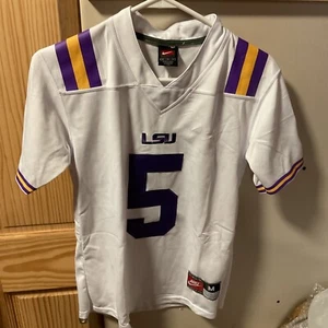 LSU Tigers #5 Jayden Daniels Jersey White Youth Medium Sewn - Picture 1 of 4