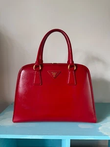 Prada Saffiano Vernice Pyramid Handle Bag - Picture 1 of 9
