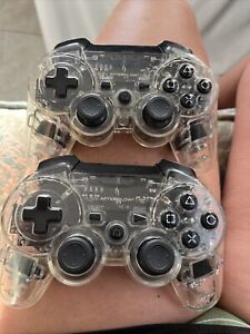 2 Sony Playstation 3 PS3 Afterglow Clear Wireless Controllers 064-015TGAP #2