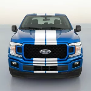 DUAL 8" VINYL RALLY STRIPES RACING STRIPE KIT + BONUS KIT For FORD F150 F-150 - Picture 1 of 8