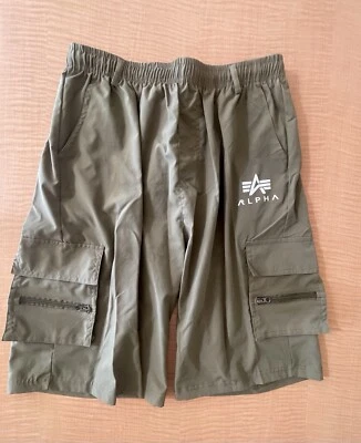 Pantalones Cortos Alpha Industries Para Hombre 2XL Verde Ejército Carga Corbata Cintura Foto 1 de 4