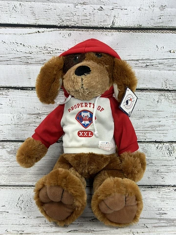 2006 Good Stuff MLB Property Of Philadelphia Phillies Stuffed Plush Dog W/Hoodie Cover