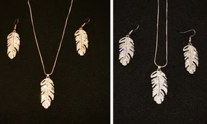 Set golden OR silver, Necklace+Earrings classic style, Charm Bling Boho Bib Gift - Picture 1 of 13
