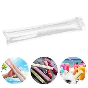 50X Einweg Eis am Stiel Formen Beutel Beutel Frost Pops Trichter Transparent - Bild 1 von 13