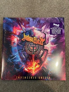 SIGNIERT Judas Priest Invincible Shield lila Vinyl LP VERSIEGELT - Bild 1 von 4