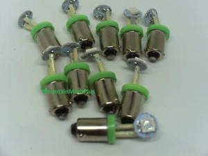 10 New Pinball 6.3 Volt LED Green Flex Replacement Bulbs 44/47 Bayonet Base BA9S - Picture 1 of 8