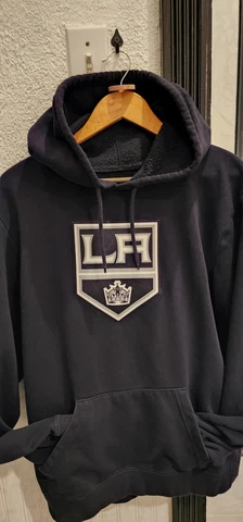 NHL Majestic Los Angeles Kings Hoodie Mens Large Pullover Sweatshirt Black Cover