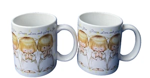 2 Stück PUNZE Lizenzbecher Frieden, Liebe und Freude für dich betende Engel bezaubernd - Bild 1 von 8