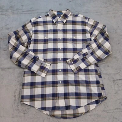 Camisa TownCraft Para Hombre Grande Púrpura A Cuadros Manga Larga Con Botones Mezcla de Algodón Foto 1 de 4