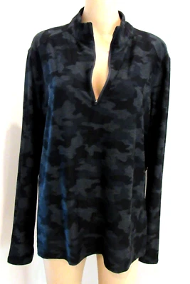 Kyodan Athletic 1/4 Zip Pull Over Sweat Shirt Black Grey Camo NWT Large MSRP $68 - Imagem 1 de 4