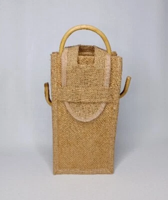 Мешковина винная бутылка держатель сумка для переноски держит 1 бутылку пикник хозяйка подарок - Изображение 1 из 4