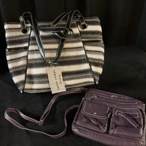 Emma James Tote Purse BNW TAGS & CarryLand Dark Purple Shoulder Hobo Bag P/O - Picture 1 of 11
