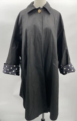 Auténtica gabardina Salvatore Ferragamo de algodón con un botón con forro de lunares talla S Foto 1 de 4