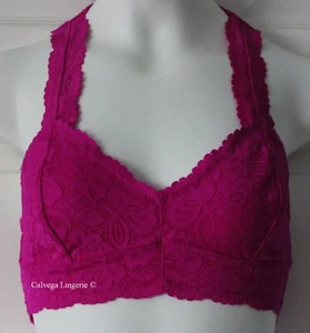 NUEVO CON ETIQUETAS FREE PEOPLE OB590924 ""Galloon"" Inalámbrico Racerback Encaje Bralette, Fucsia, XS - Imagen 1 de 6