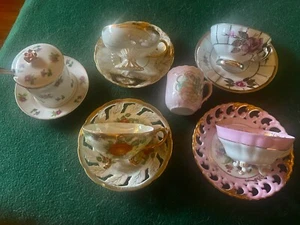 Vintage Fine Bone China Teacups and delicate extras Floral England Japan - Picture 1 of 11
