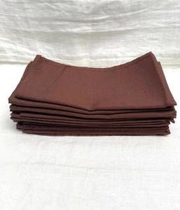 Set of 12 Dinner Napkins Brown Linen Fabric  20" - Picture 1 of 2