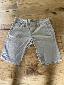 Hurley Womens Shorts Khaki Classic Fit Low Rider Bermuda Cotton Blend Size 5 - Picture 1 of 10