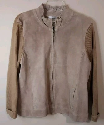 Pendleton Women's Petite  Jacket Size  Large Tan Merino Wool Leather - Image 1 of 4
