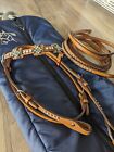 Western Headstall With Bling By Alamo Saddlery Reins And Travel Bag Included