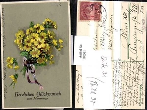 180061,Namenstag Blumenstrauß Blumen Schleife - Picture 1 of 1