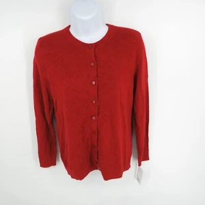 Croft & Barrow maglione cardigan donna PXS con bottoni rosso nuovo con etichette $36 - Foto 1 di 4