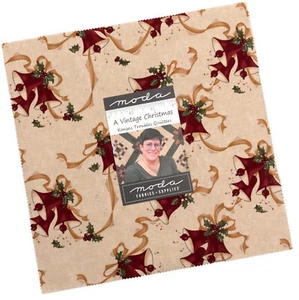 A Vintage Christmas Moda Layer Cake 42 100% Cotton 10" Precut Quilt Squares - Picture 1 of 6