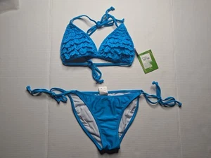 Beach Joy, Bikini Top And Bottom, Junior’s Size Medium, Blue , New, Swimsuit - Picture 1 of 7