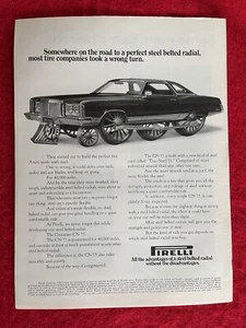 Vintage 1973 Print Ad Pirelli Tires CN 75 Cinturato Steel Belted Radials Ad - Bild 1 von 2