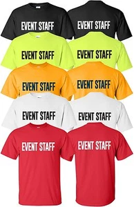 "Camiseta ""Event Staff"" Talla S-4XL Delantero/Trasero Fiesta Uniforme Portero Guardabarros de Seguridad" - Imagen 1 de 6